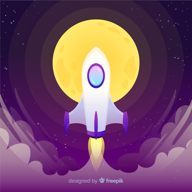 Free vector gradient flat rocket illustration