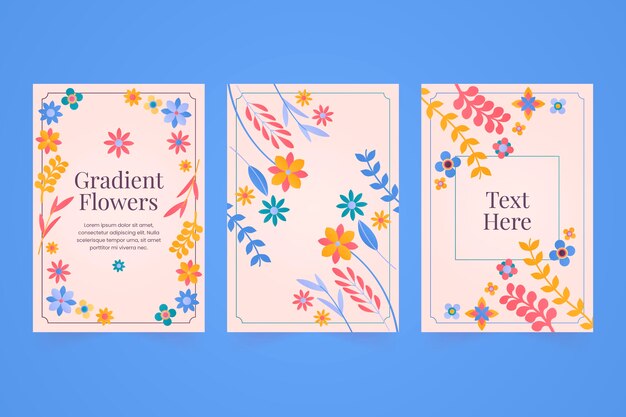 Gradient floral cards collection