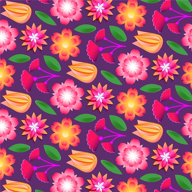 Бесплатное векторное изображение Градиентный цветочный узор