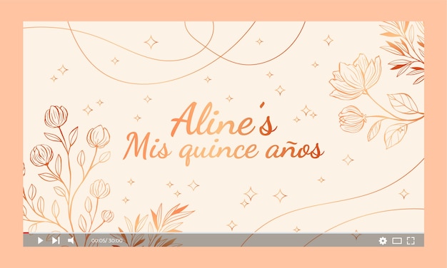 Free vector gradient floral quinceañera youtube thumbnail