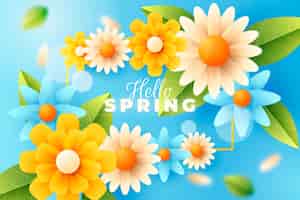 Бесплатное векторное изображение Градиентный цветочный весенний фон
