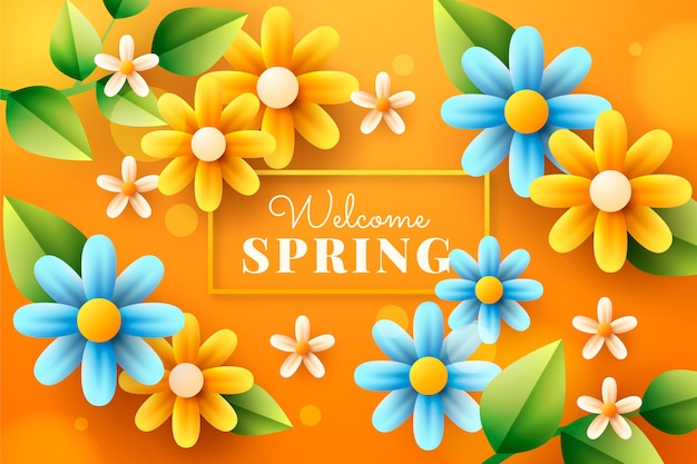 Gradient floral spring background