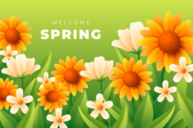 Gradient floral spring background