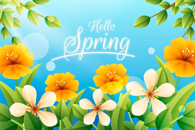 Gradient floral spring background