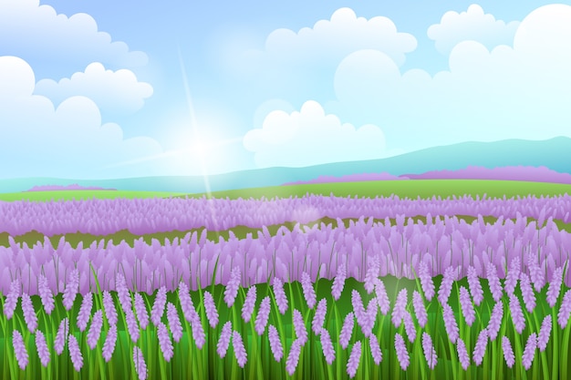 Free vector gradient flower field background