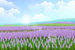 Free vector gradient flower field background