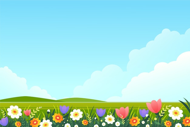 Free vector gradient flower field background