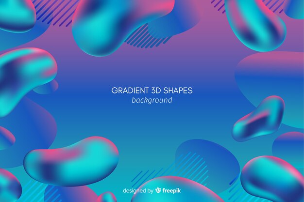 Gradient fluid 3d shapes background