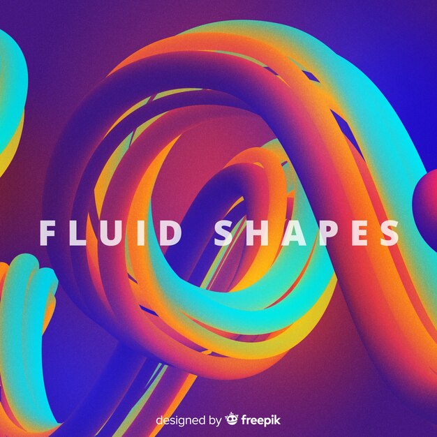 Gradient fluid shapes background