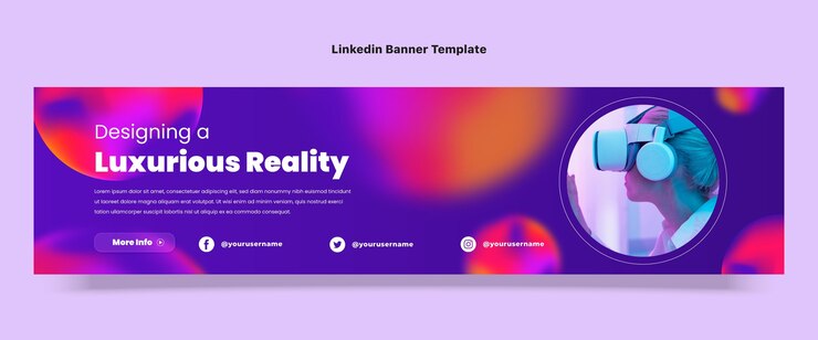 Free Vector gradient fluid technology linkedin banner