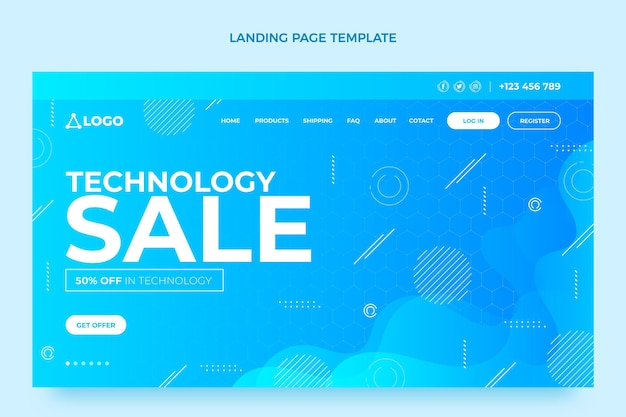 Gradient fluid technology sale landing page