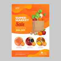 Free vector gradient flyer supermarket poster