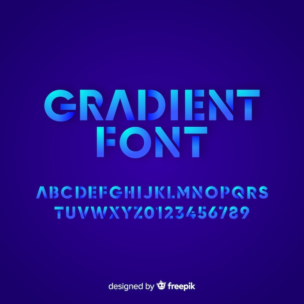 Free vector gradient font template flat design