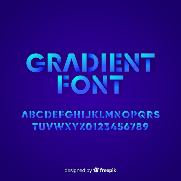 Gradient font template flat design