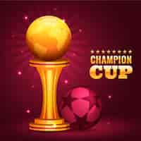 Free vector gradient football champion cup illustration