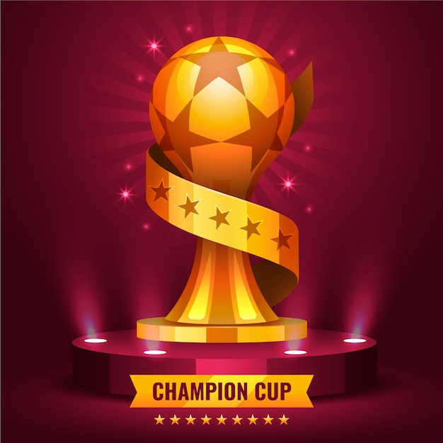 Free vector gradient football champion cup illustration