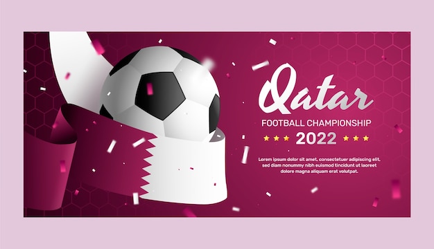 Free vector gradient football championship horizontal banner template