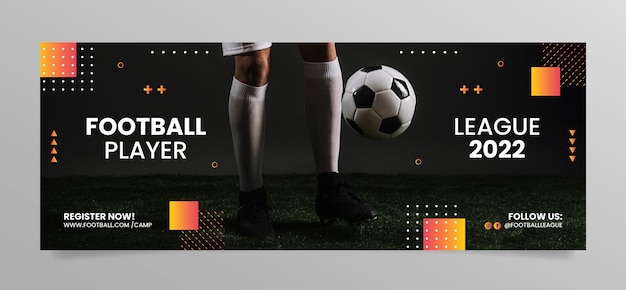 Free vector gradient football game facebook cover