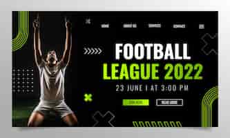 Free vector gradient football game landing page