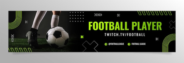 無料ベクター グラデーション サッカー ゲーム twitch バナー