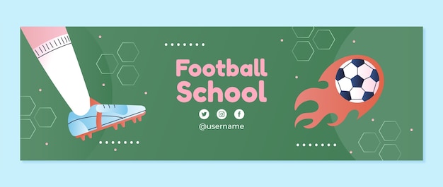 Gradient football game twitter header template