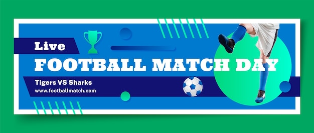 Free vector gradient football game twitter header