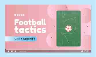 Free vector gradient football game youtube thumbnail template