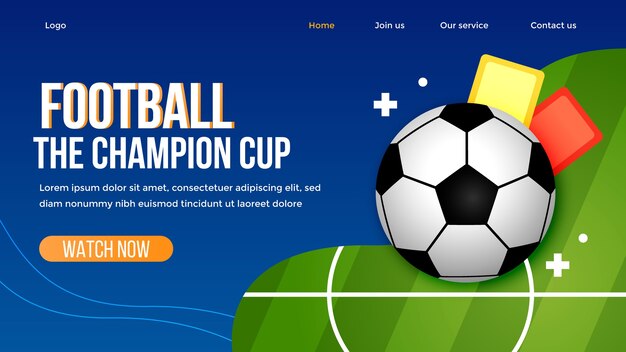 Gradient football landing page template