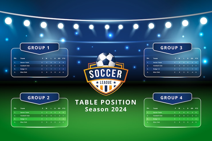 무료 Vector 그라데이션 축구 위치 차트 infographic 디자인