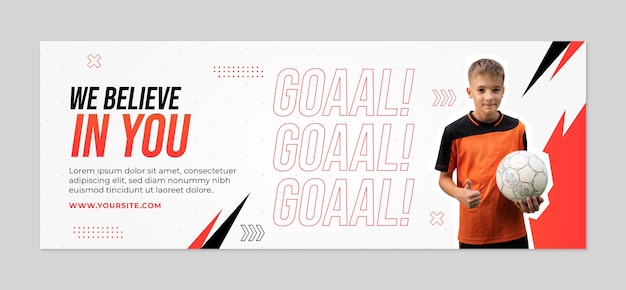 Gradient football social media cover template