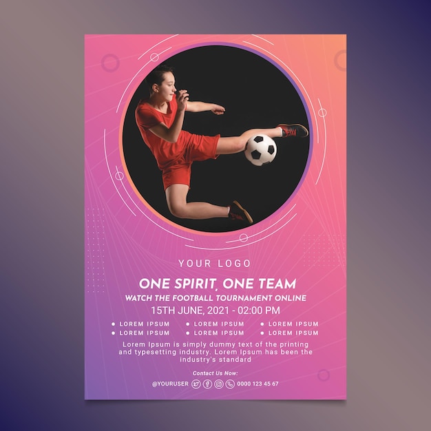 Free vector gradient football vertical flyer