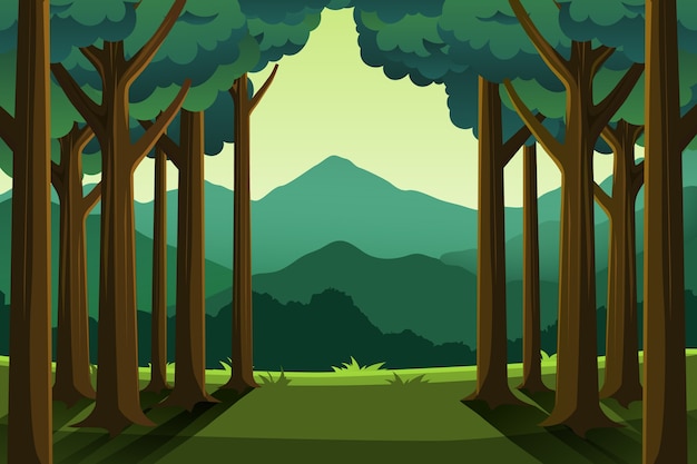 Free vector gradient forest landscape