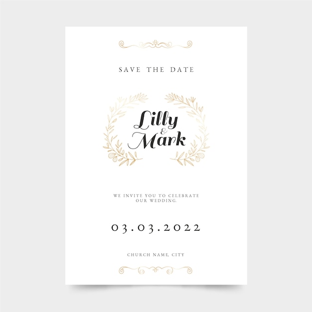 Бесплатное векторное изображение Свадебные приглашения с градиентом