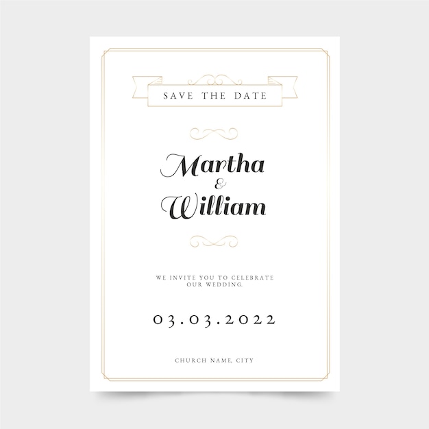 Free vector gradient formal wedding invitations