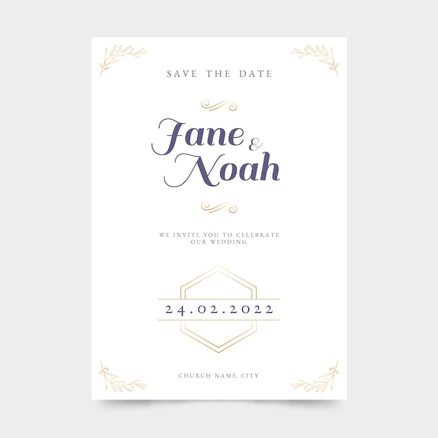 Free vector gradient formal wedding invitations