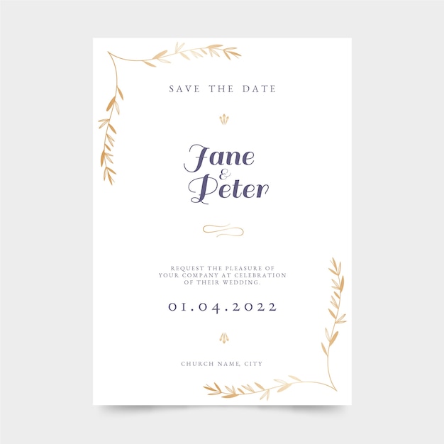 Free vector gradient formal wedding invitations