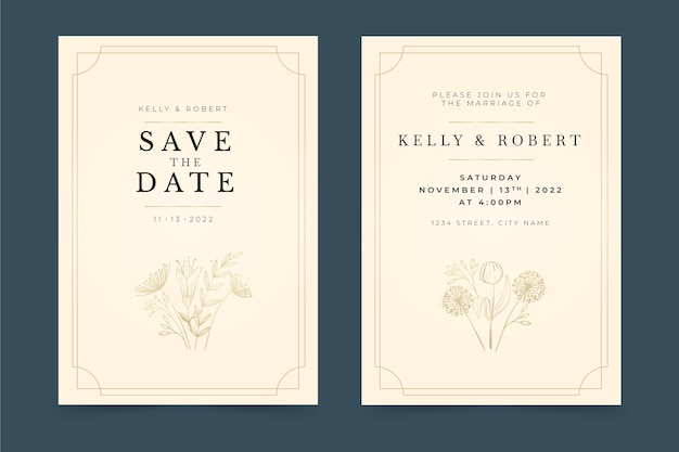 Free vector gradient formal wedding invitations