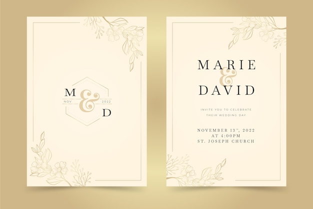 Free vector gradient formal wedding invitations