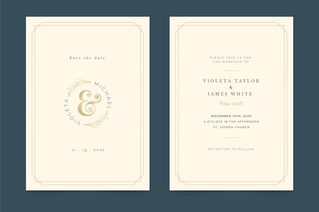 Free vector gradient formal wedding invitations