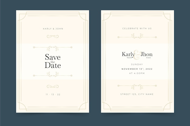 Free vector gradient formal wedding invitations