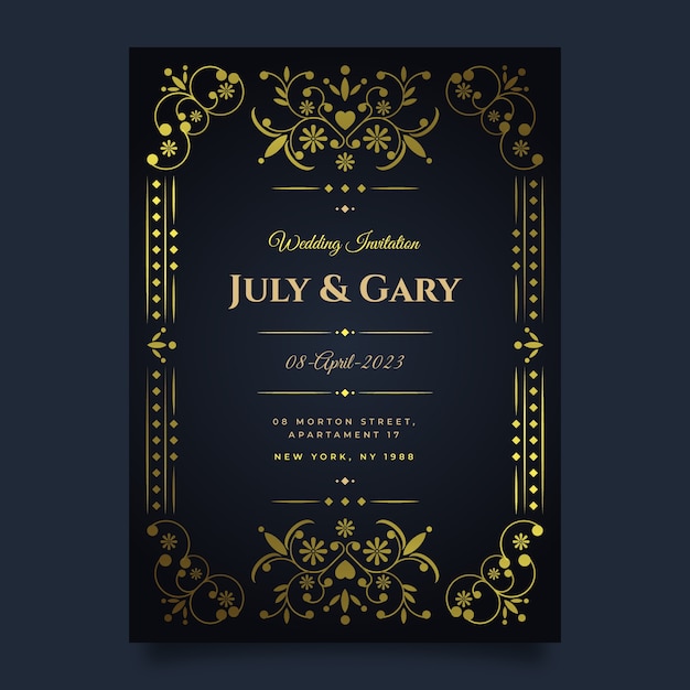 Gradient formal wedding invitations