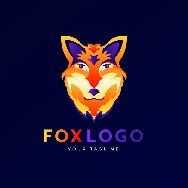 Gradient fox logo design