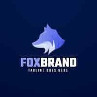 Free vector gradient fox logo template