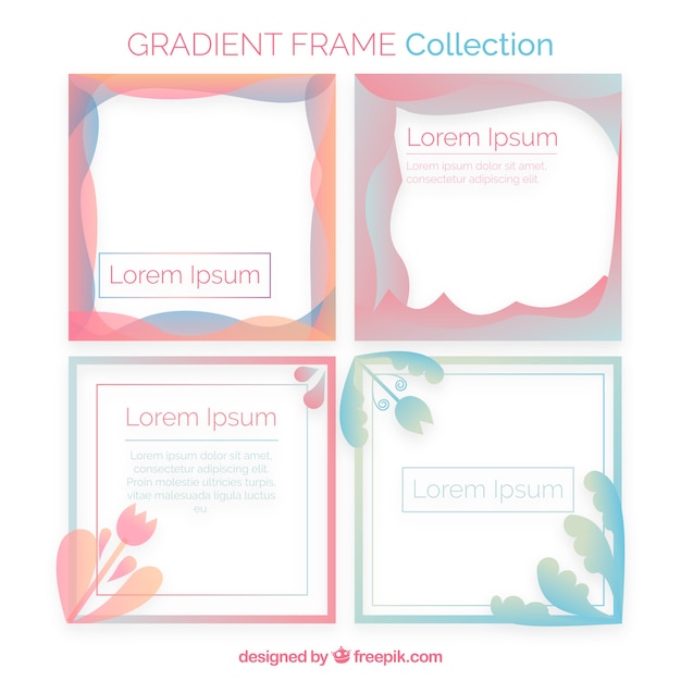 Free vector gradient frame collection