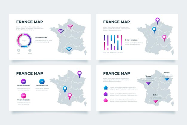 Градиент франции карта инфографики