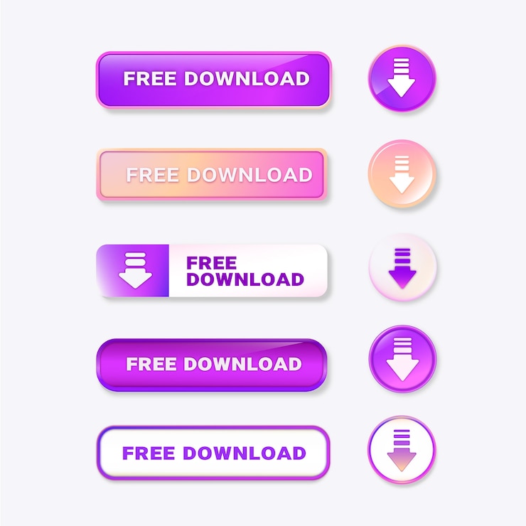 Free Vector gradient free download buttons set