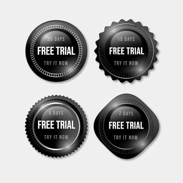 Free vector gradient free trial labels set