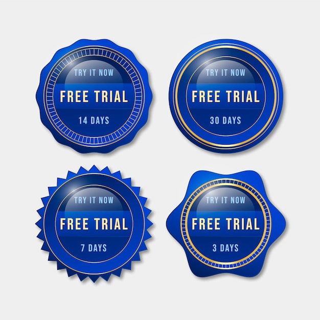 Gradient free trial labels template