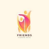 Free vector gradient friends logo design