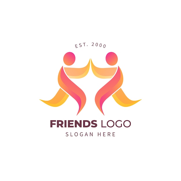 Free vector gradient friends logo design